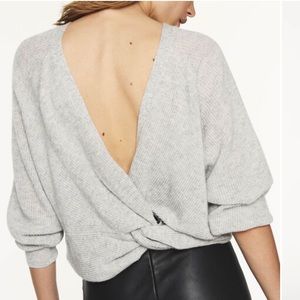 ba&sh Gray Open-Back Sweater